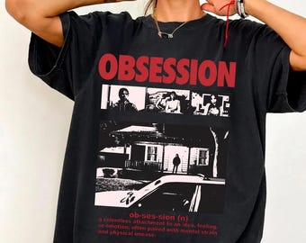Obsession Shirt, Vintage Horror Movie Aesthetic T-shirt, Comfort Colors 1717 Pepper Tee, Retro 90s Gothic Grunge Alt Clothes Graphic Shirt