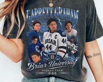 Comfort Colors® Garrett Graham Shirt, Briar University Hockey Tee, Off-Campus Booktok Romance Merch, Graham 44 Retro Graphic T-Shirt
