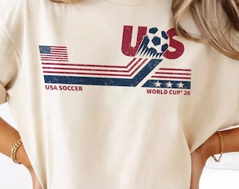 USA Soccer Shirt, World Cup 2026 Shirt, Vintage USMNT Football Tshirt, Retro American Flag Tee, Comfort Colors United States Soccer Top