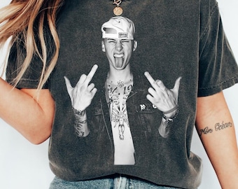 Machine Gun Kelly Early Era Tee, MGK Vintage Rebel Portrait Shirt, Black White Punk Rock Streetwear Graphic T-Shirt