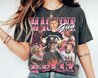 Machine Gun Kelly Bootleg Rap Tee, Vintage MGK Collage Shirt, Machine Gun Kelly Streetwear Graphic T-Shirt, Hip Hop Tour Style Merch