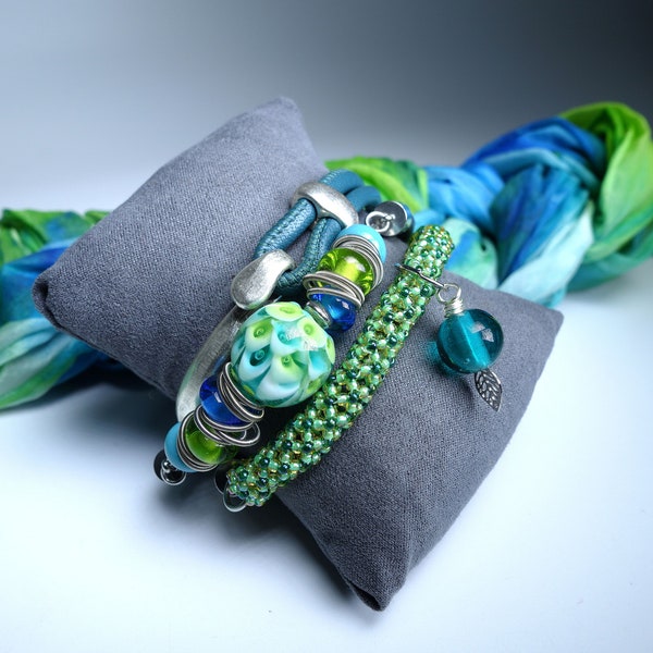 Bracelet, Murano glass, handmade beads, handmade lampwork beads, glass beads, glass jewelry by felirano