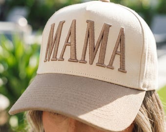 Embroidered Mama Hat, Coffee Baseball Cap, Cotton Everyday Wear