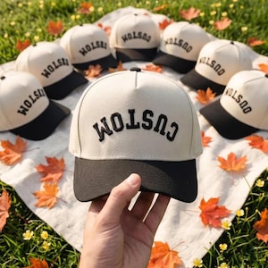 Personalized Upside Down Hat,Custom Embroidered Baseball Cap, Personalized Two Tone Hat, Custom Logo Dad Cap, Custom Gift