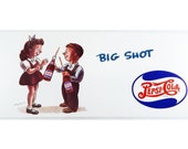 Vintage 1940 39 s Pepsi Cola Big Shot Whitney Darrow Jr. Bus Trolley Sign