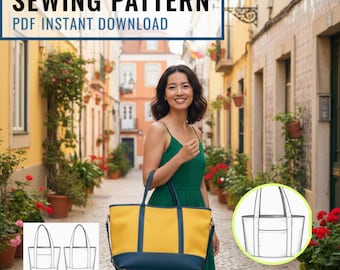 Naaipatroon draagtas | DIY canvas handtas (pdf-patroon)