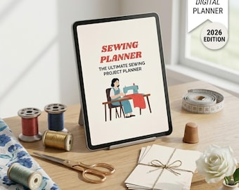 Naaiplanner 2026, afdrukbare projectorganisator, afstemmingsdagboek (digitale download)