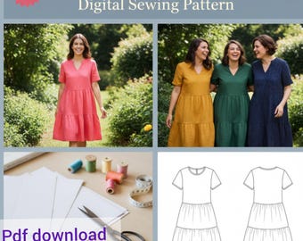 Naaipatroon mini-jurk dames / beginnersvriendelijk / pdf-download
