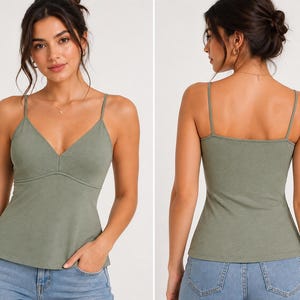 Women's Camisole Top Sewing Pattern, V-Neck Spaghetti Strap Top (Digital Download)