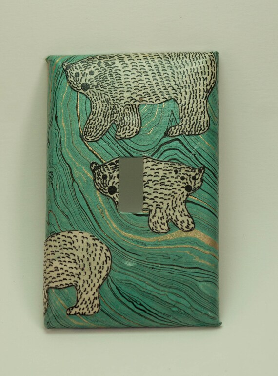 Polar Bears Decorative Wall Plate Outlet Cover Single Etsy