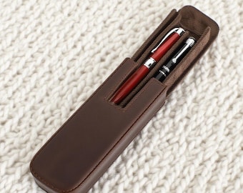 Füllfederhalter für 2 Stifte|Leder Stifthalter mit Magnetverschluss|Crazy Horse Leder Stiftemäppchen für Parker Stifte|Geschenk für Lehrer & Schüler