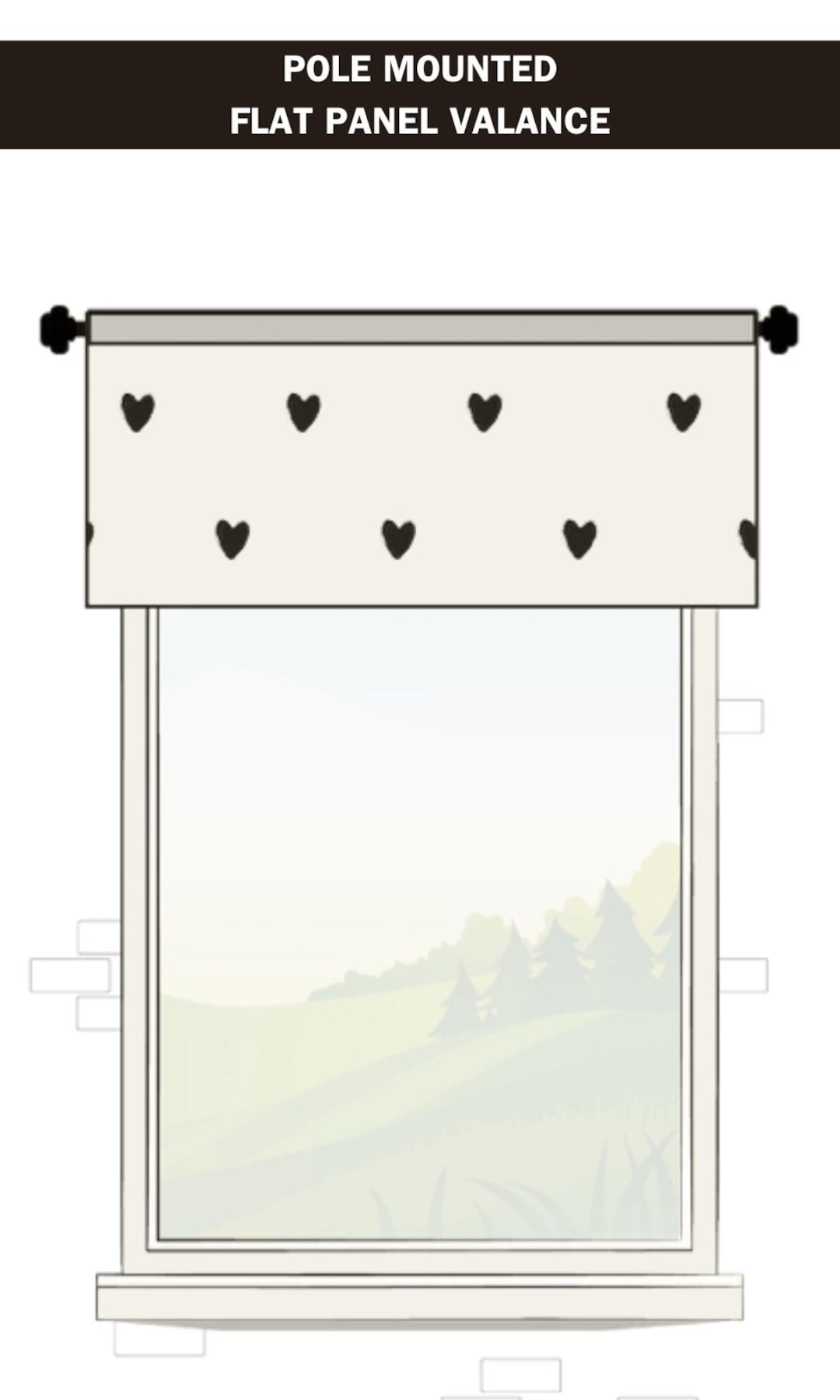Custom Pole Mounted Flat Panel Valance for Windows. Curtain Valance in ...