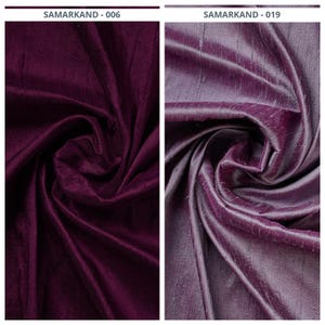 Dupioni Silk Fabric by Yard for Curtains, Roman Shades, Blinds, Valances & Home Decor | Lavender Purple/ Plum | Samarkand