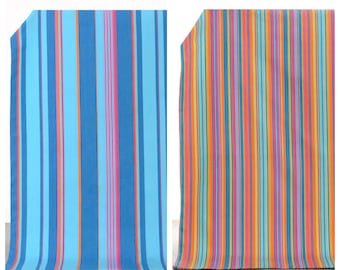 Striped Cotton Curtains. Custom Pinch Pleat Lined Window Drapes. Any Length/ Width Drapery. Blackout Add-On | Blue/ Pink | Moremi/ Musique