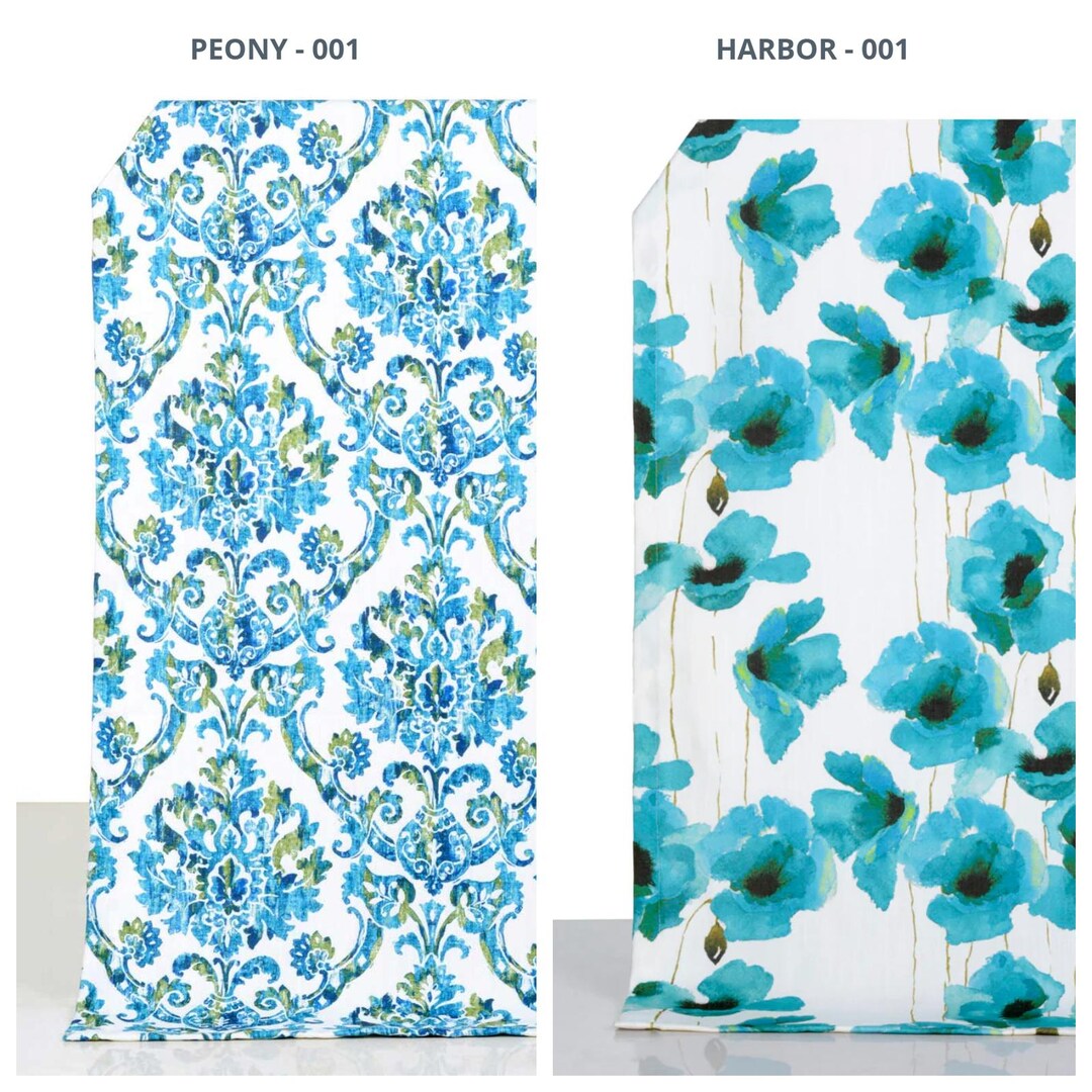 Damask/ Floral Printed Curtains. Custom Size Pinch Pleat Lined Window ...