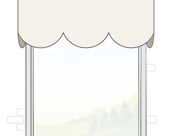 Custom Board Mounted Scalloped Window Valance. Window Curtain Valance in any Length/ Width/ Size. Choose any Fabric from our Collection.