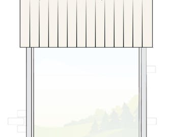 Custom Rod Pocket Valance for Window. Pole-Mounted Curtain Valance in any Length/ Width/ Size. Choose any Fabric from our Collection.