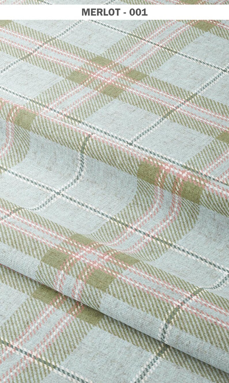 Windowpane Checkered/ Plaid Designer Fabric by Yard for Window ...