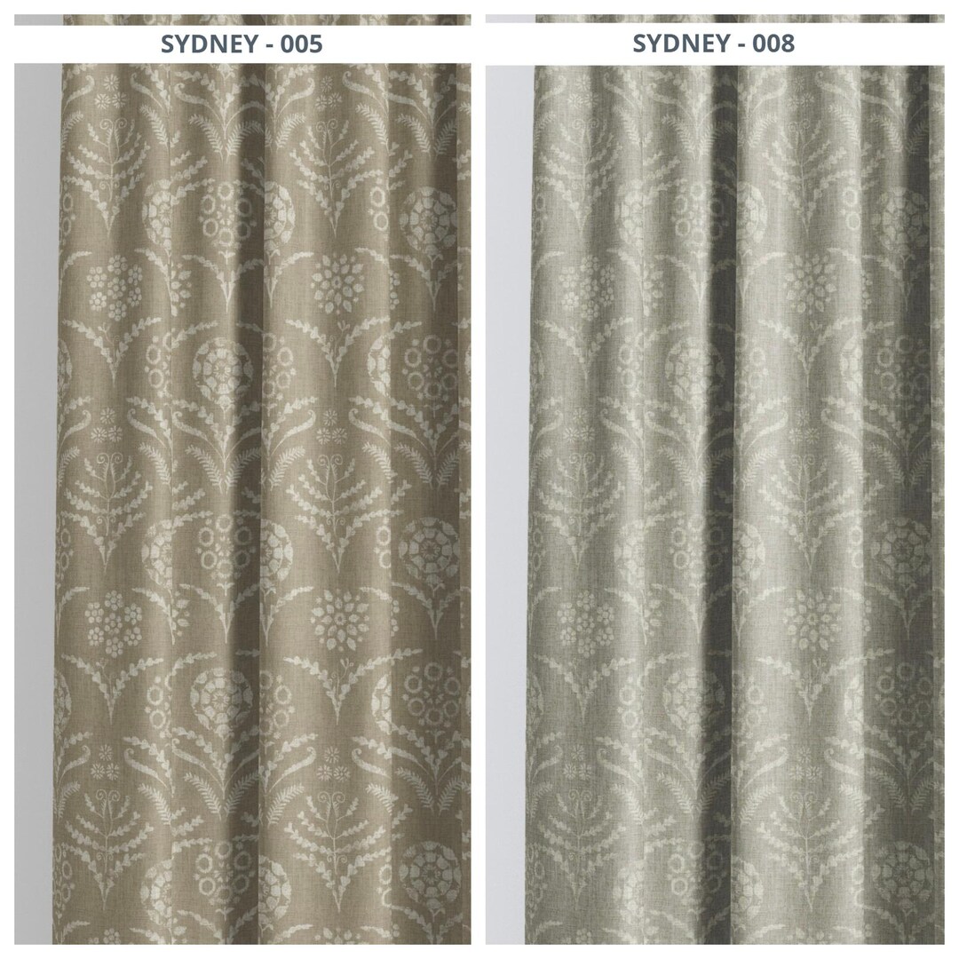 Floral Print Curtains. Custom Size Lined Window Drapes. Long or Short ...