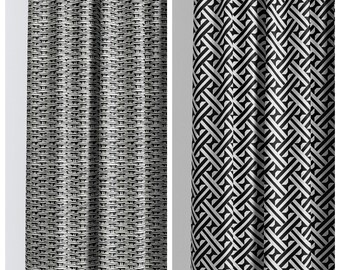 Black/ White Basketweave/ Geometric Print Fabric by Yard for Upholstery, Sofa, Chairs, Ottoman, Bench, Headboard & Window Treatments |