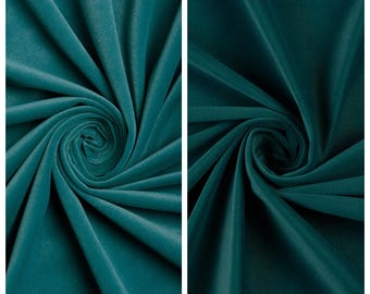 Plain Velvet Curtains. Custom Size Pinch Pleat Lined Window Drapes. Any Length/ Width Panels. Blackout Add-On | Teal Blue/ Green | Flare