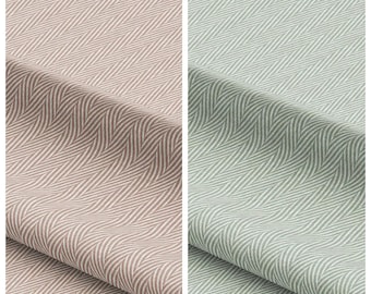 Chevron Textured Custom Size Curtain Panels. Lined Window Drapes. Pinch Pleat Drapery. Blackout Add-On | Dusty Pink/ Sage Green | Cyprus