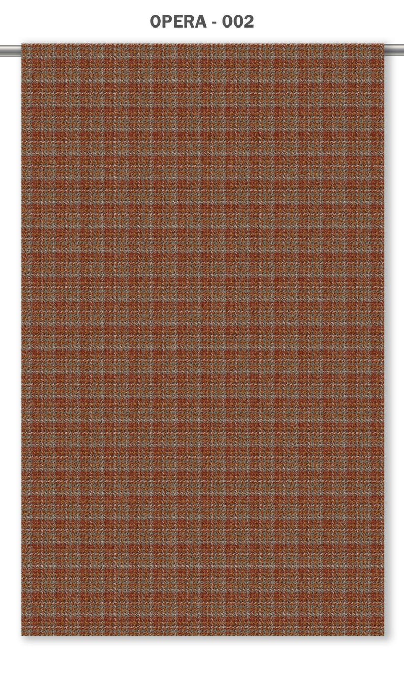 Metal Rods Sample Textured Check Velvet Curtains. Warm Orange/ Red/ Pink. Custom Size ...