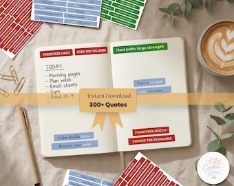 Inspirational Quote Stickers – Resilience & Healing, Journal Ephemera (Digital Download)