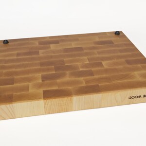 Planche à découper en érable dur - bloc de boucher professionnel pour les gourmets et les chefs : 40 x 30 x 4,5 cm image 4