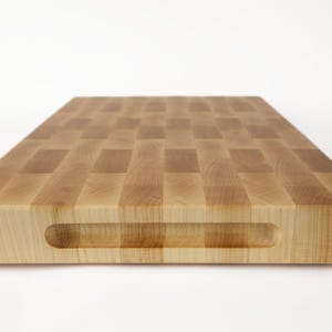 Planche à découper en érable dur - bloc de boucher professionnel pour les gourmets et les chefs : 40 x 30 x 4,5 cm With finger grooves