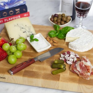 Planche à découper en érable dur - bloc de boucher professionnel pour les gourmets et les chefs : 40 x 30 x 4,5 cm image 3