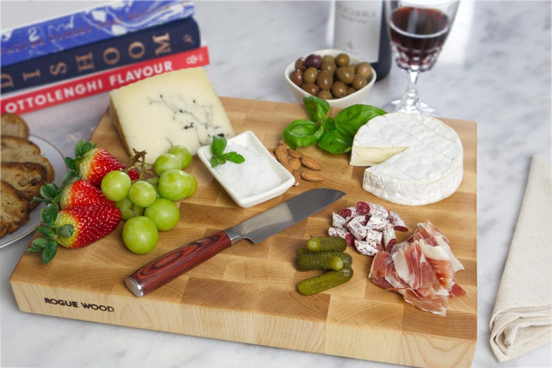 Planche à découper en érable dur - bloc de boucher professionnel pour les gourmets et les chefs : 40 x 30 x 4,5 cm image 3