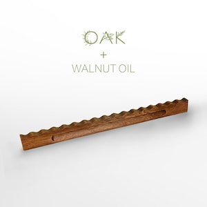 Wavy Wood Cabinet Pull, Scandinavian Drawer Handle, Solid Wood Furniture Hardware, Maple Oak Ash Beech Birch, Sizes: CTC=18"; OAL=20".