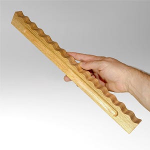Maniglia per mobile in legno ondulato, maniglia per cassetto scandinava, ferramenta per mobili in legno massello, acero, quercia, frassino, faggio, betulla, CTC=15", OAL=18"