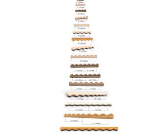 Poignée de meuble ondulée en bois, poignée de tiroir en chêne, frêne et érable, poignées d'armoire de cuisine, poignées de tiroir de commode, plusieurs tailles
