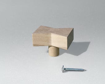 Tirador de madera con forma de mariposa para armario, tirador de cajón con forma de pajarita, herrajes de madera maciza para muebles, arce, roble, fresno, haya, abedul.
