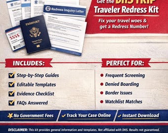 DHL TRIP Rechtsmittel Kit | Traveler Screening Probleme | Keine Fliegenliste SSSS Bordkarte | Reise Schwierigkeiten | Sofortdownload