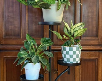 Metal 3 Tire Black Plant Stand For Livingroom
