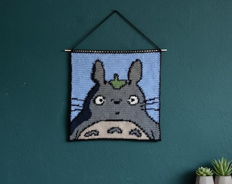 Totoro häkeln Tapisserie Muster | Anime Wandbehang Graphik (PDF Download)