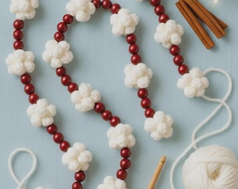 Crochet Popcorn Garland Pattern PDF | Christmas | Holiday Tree Decor, Digital download