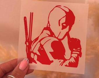 Deadpool Decal 4x4 Inch, Marvel Inspired Vinyl Sticker, Laptop Sticker, Car Decal, Waterproof Sticker, Gift for Him