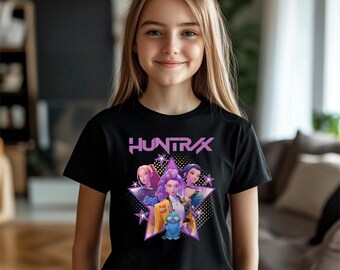 Camiseta de Cazador de Demonios Kpop, camiseta juvenil de Huntrix, camiseta de fan de Huntrix, camiseta infantil de Kpop, camiseta de fan de Saja Girls, camiseta de Cazadores de Demonios