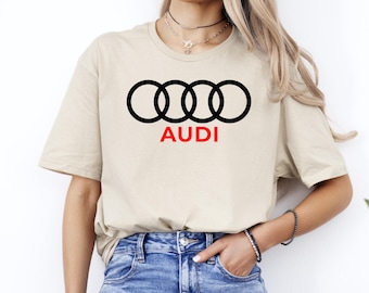 Camiseta de Audi, camiseta con el logotipo de Audi, camiseta con el logotipo del coche Audi, camiseta de fan de Audi, camiseta de Audi
