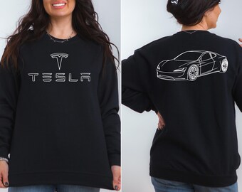 Sudadera de Tesla, sudadera con el logotipo de Tesla, sudadera con el coche de Tesla, camiseta de fan de Tesla, sudadera con el coche eléctrico