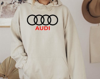 Sudadera con capucha de Audi, sudadera con el logotipo de Audi, sudadera con el logotipo del coche Audi, sudadera con capucha para fans de Audi, camiseta de Audi