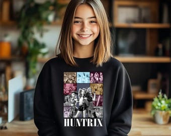 Sudadera para niña Huntrix, camiseta de Demon Hunters del Kpop, sudadera con capucha juvenil de Demon Hunters, sudadera de fan de Huntrix, camiseta de Saja para niña