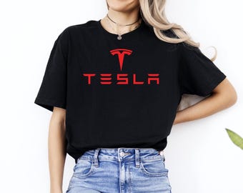 Camiseta de Tesla, camiseta con el logotipo de Tesla, camiseta de coche eléctrico, camiseta de fan de Tesla, camiseta del modelo de Tesla