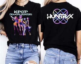 Camiseta de cazadores de demonios del Kpop, camiseta de Huntrix, camiseta de Huntrix Kpop, camiseta de chicas Huntrix, camiseta de fan de chicas Saja, camiseta de Huntrix, camiseta de película Kpop