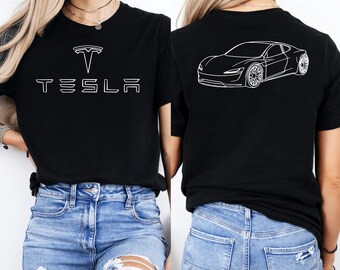 Camiseta de Tesla, camiseta con el logotipo de Tesla, camiseta de coche de Tesla, camiseta de fan de Tesla, camiseta de coche eléctrico