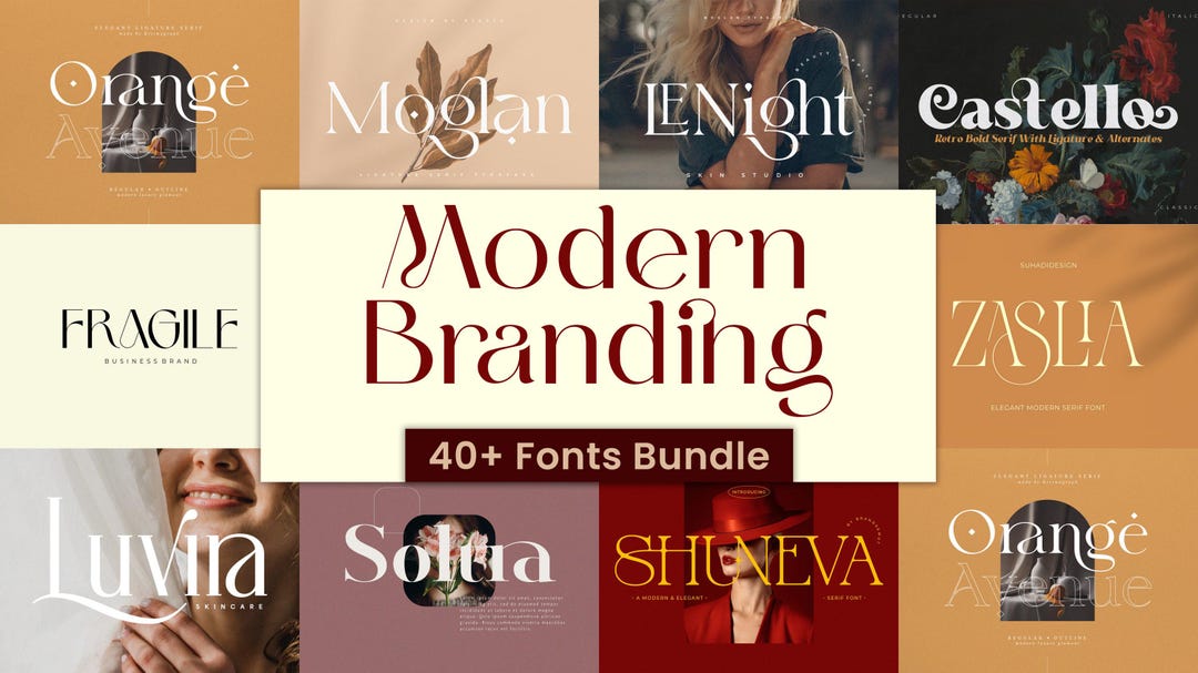 40+ Modern Elegant Branding Fonts Bundle: Elegant Serif, Script, Sans ...